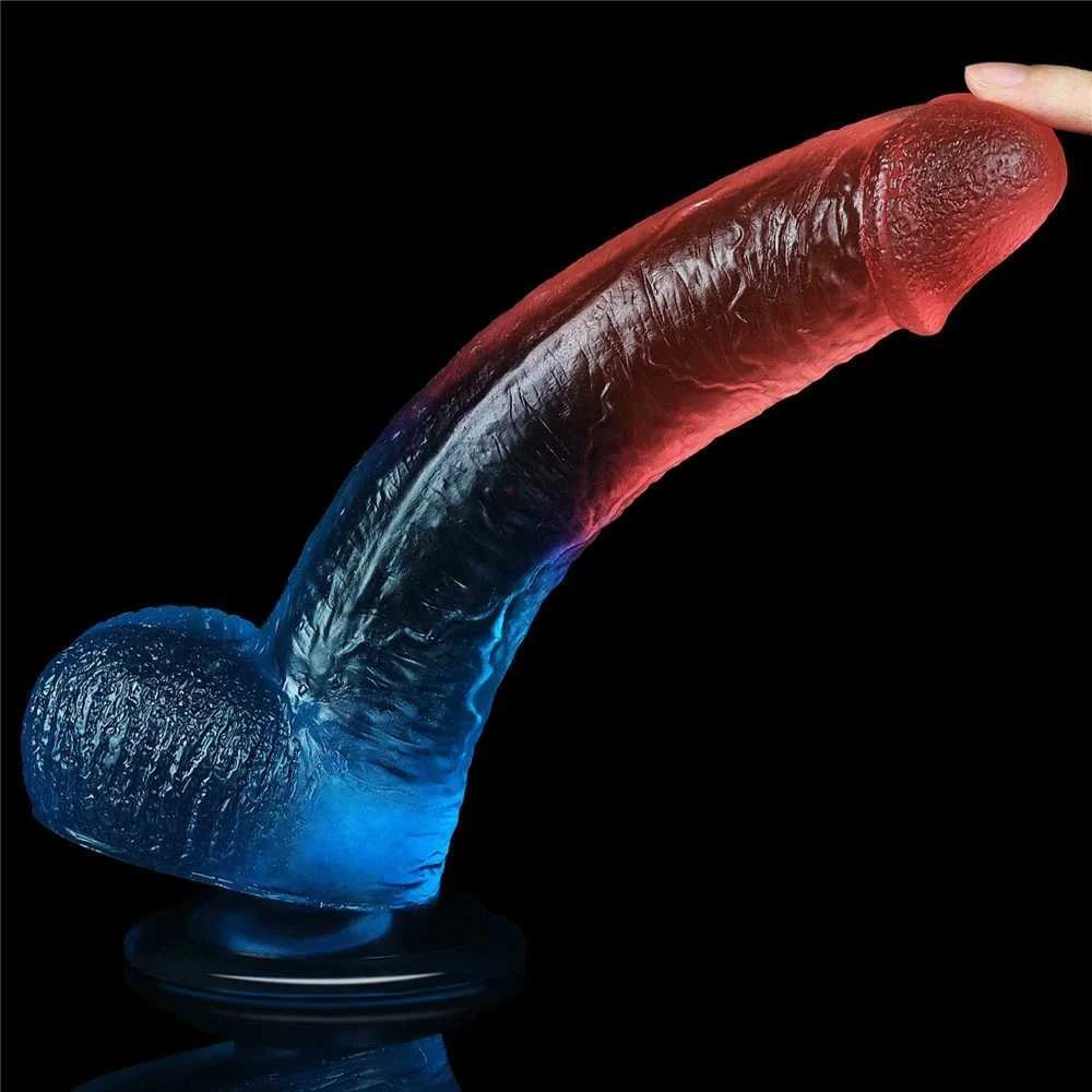 Lovetoy Dviejų spalvų dildo stiprus siurbtukas orgazmo varpos