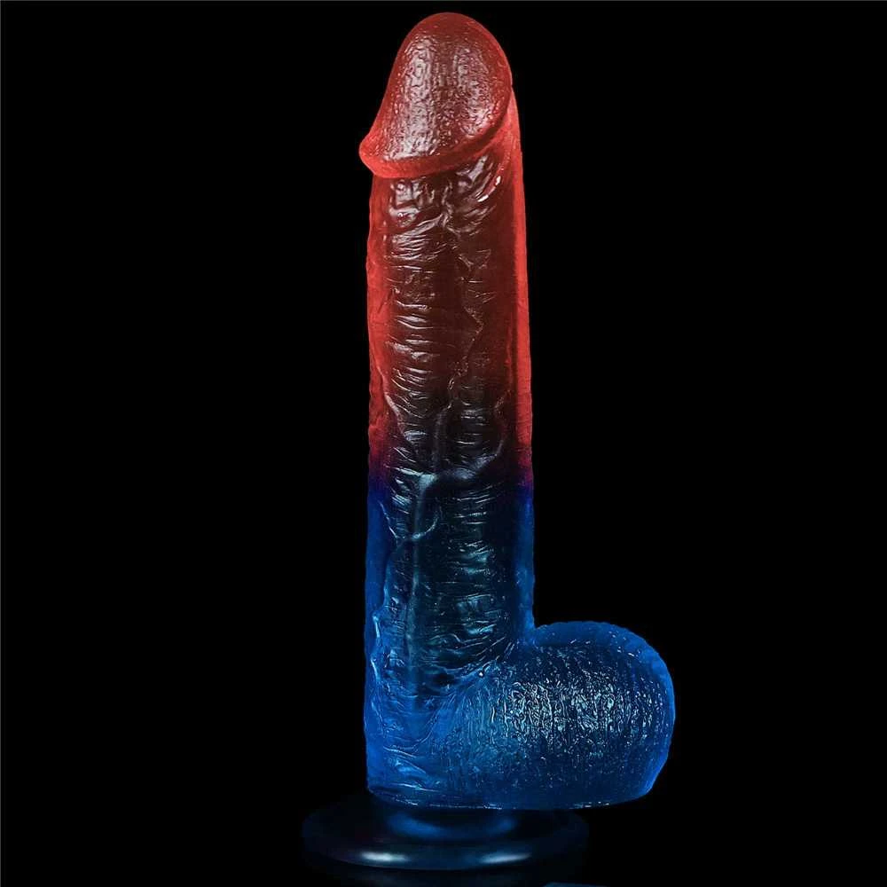 Lovetoy Dviejų spalvų dildo stiprus siurbtukas orgazmo varpos