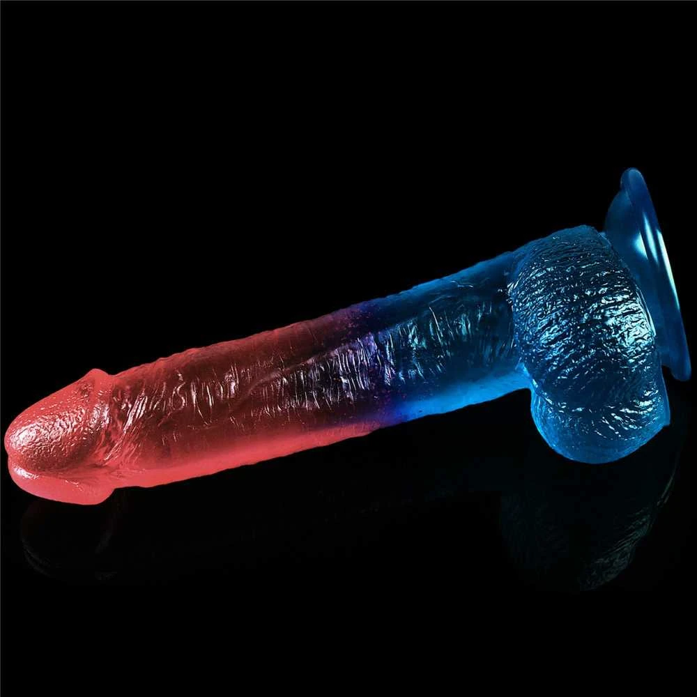 Lovetoy Dviejų spalvų dildo stiprus siurbtukas orgazmo varpos