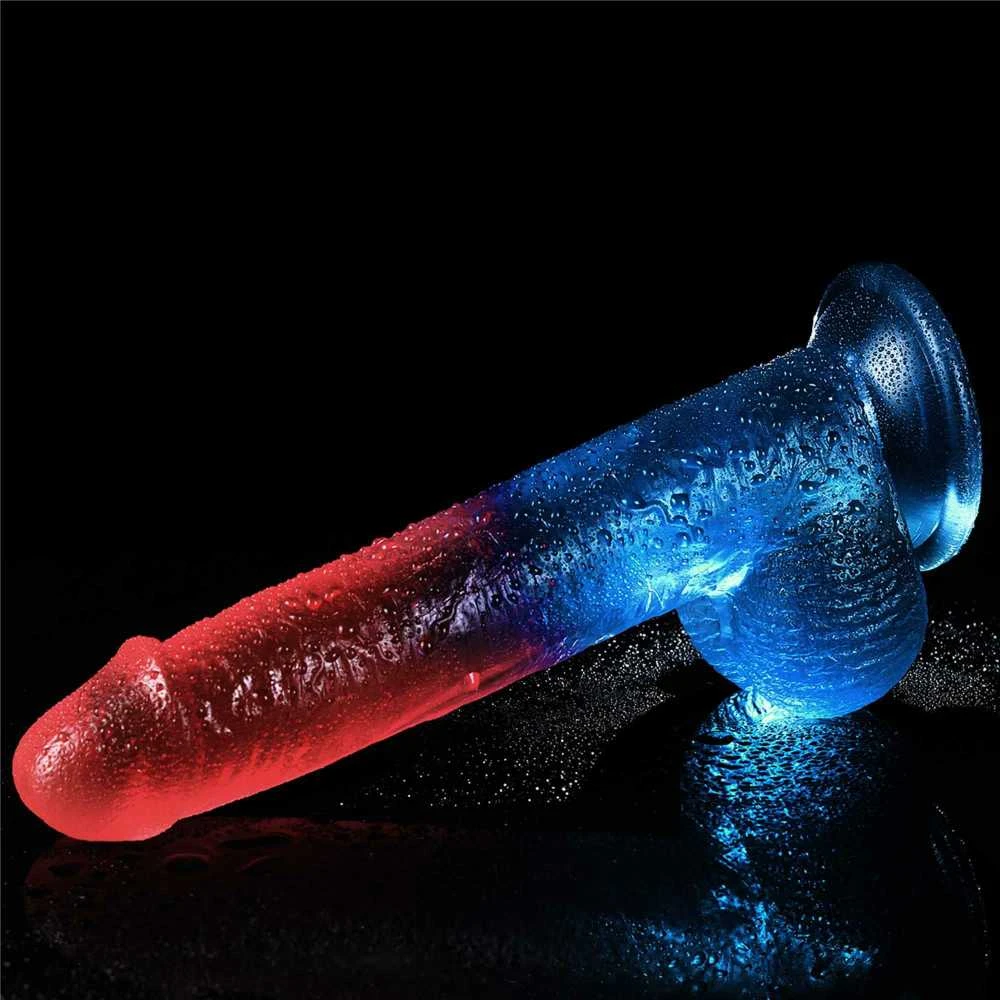 Lovetoy Dviejų spalvų dildo stiprus siurbtukas orgazmo varpos