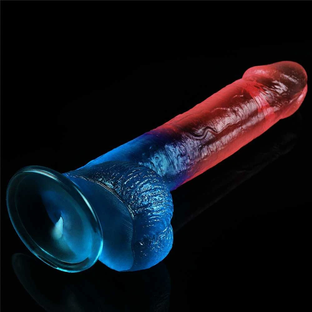 Lovetoy Dviejų spalvų dildo stiprus siurbtukas orgazmo varpos