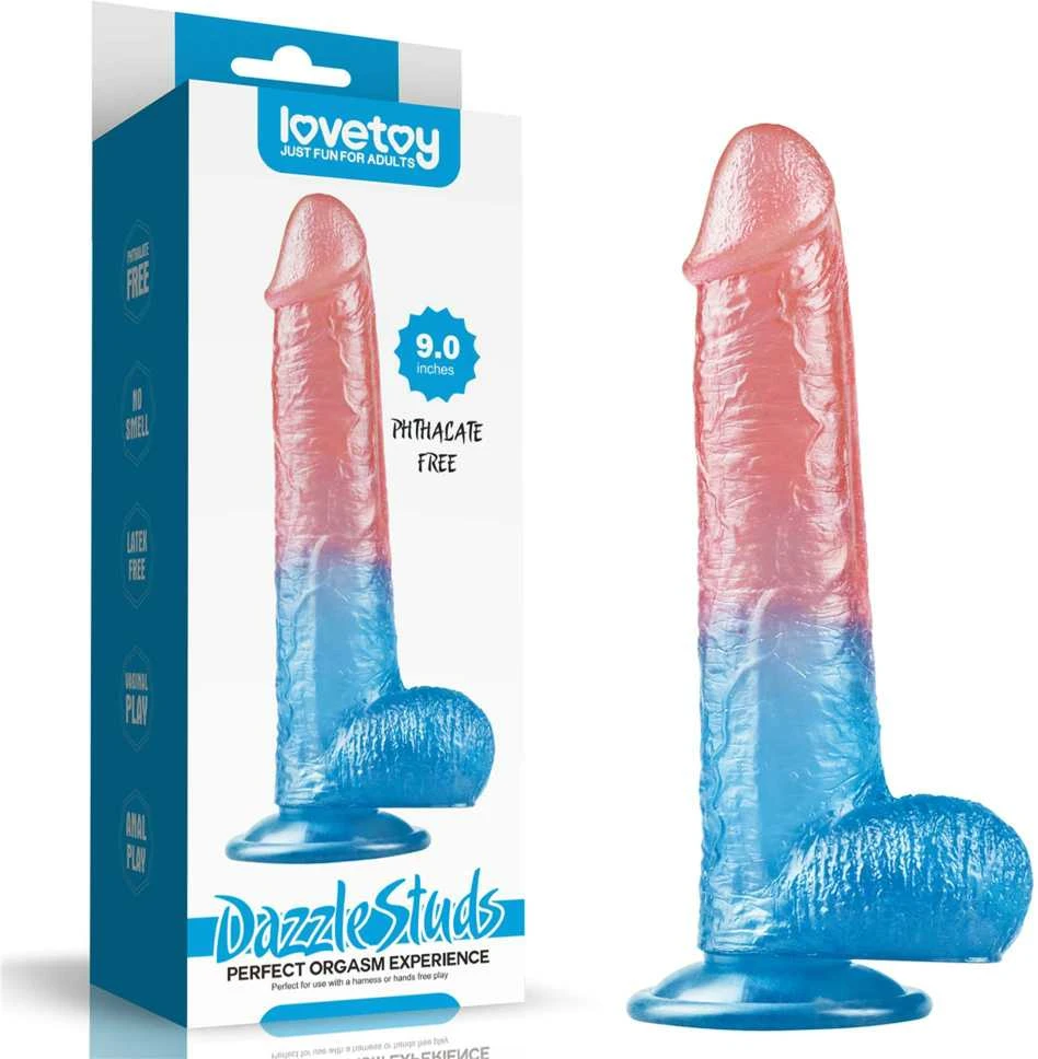 Lovetoy Dviejų spalvų dildo stiprus siurbtukas orgazmo varpos