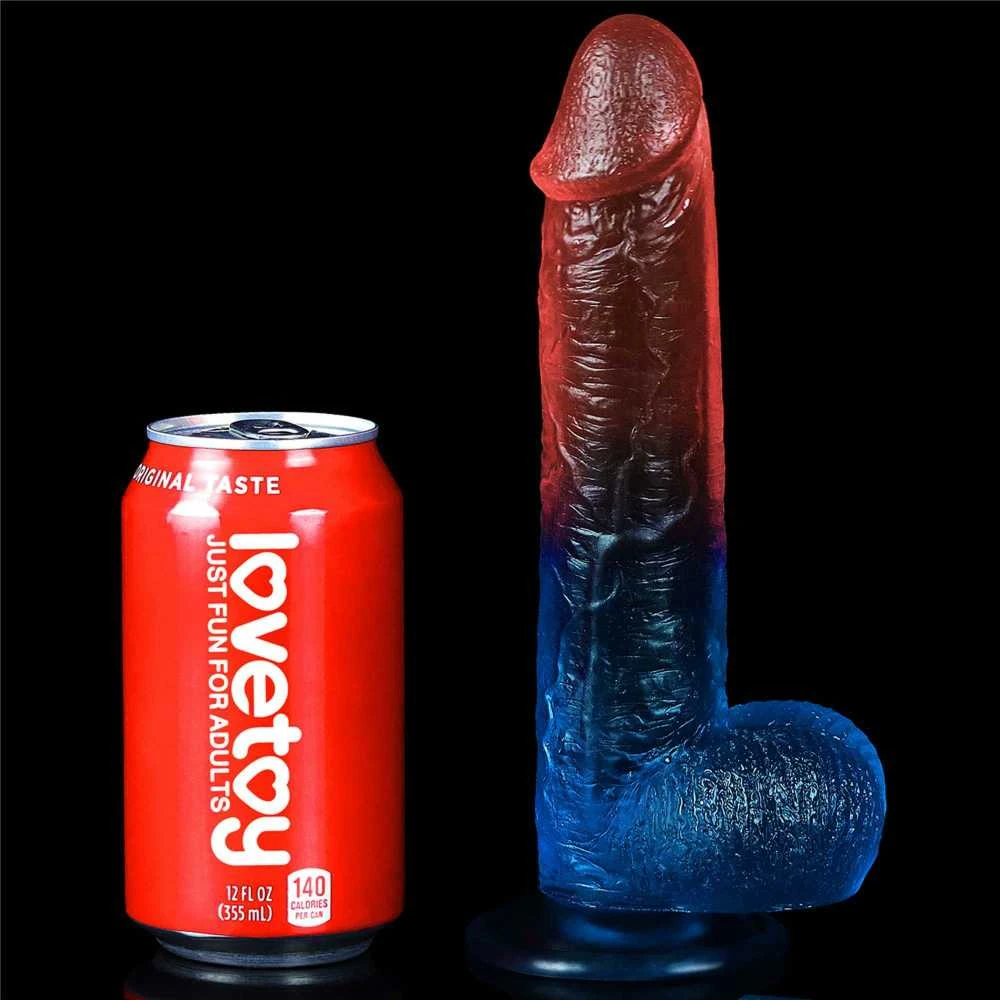 Lovetoy Dviejų spalvų dildo stiprus siurbtukas orgazmo varpos