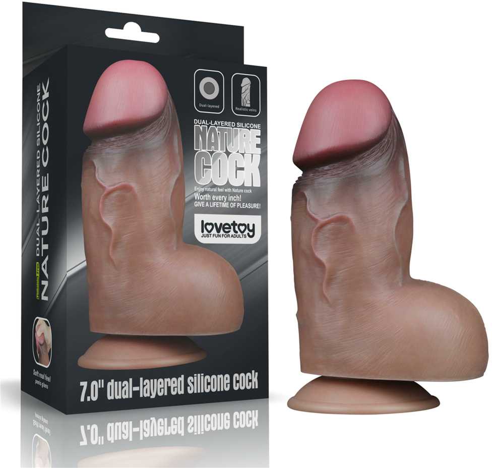 „Lovetoy“ storas, gyslotas dildo, realistiškas apimtis 21,5 cm