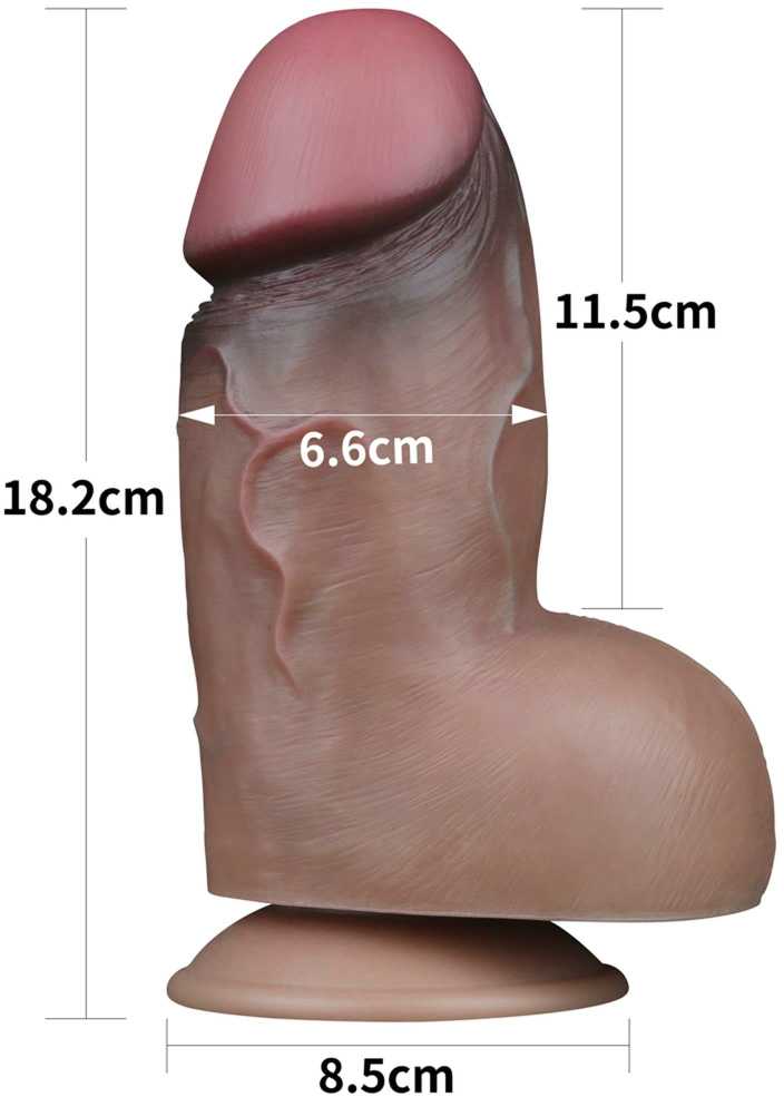 „Lovetoy“ storas, gyslotas dildo, realistiškas apimtis 21,5 cm