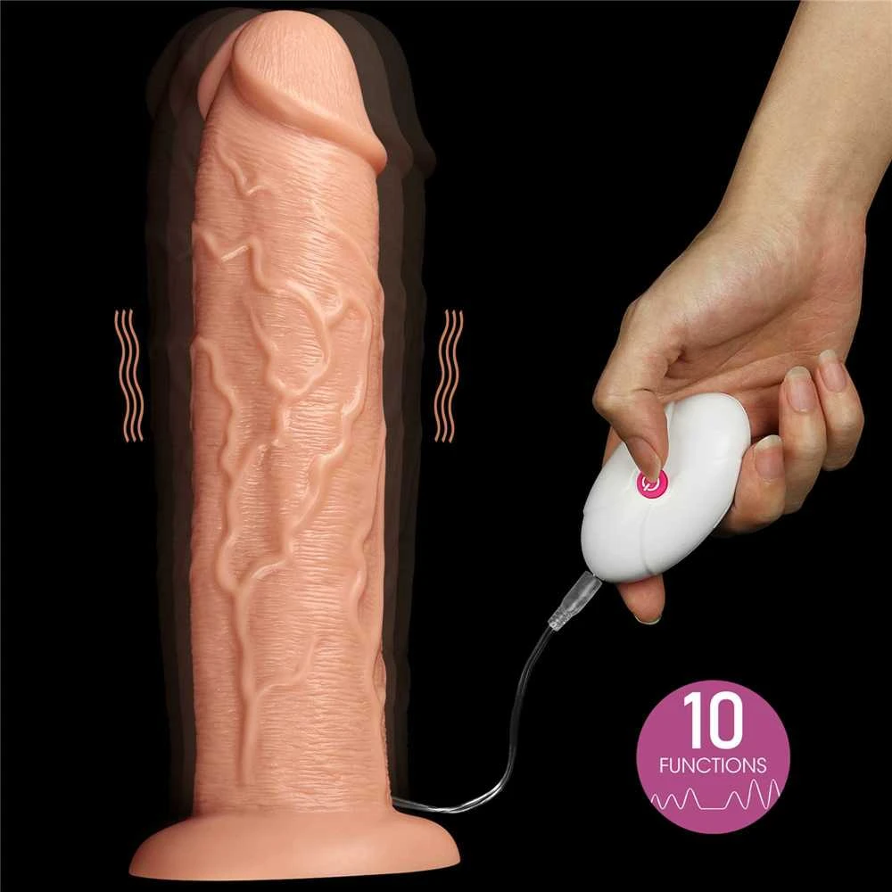 LoveToy 11 colių realistiškas ilgas vibruojantis dildo