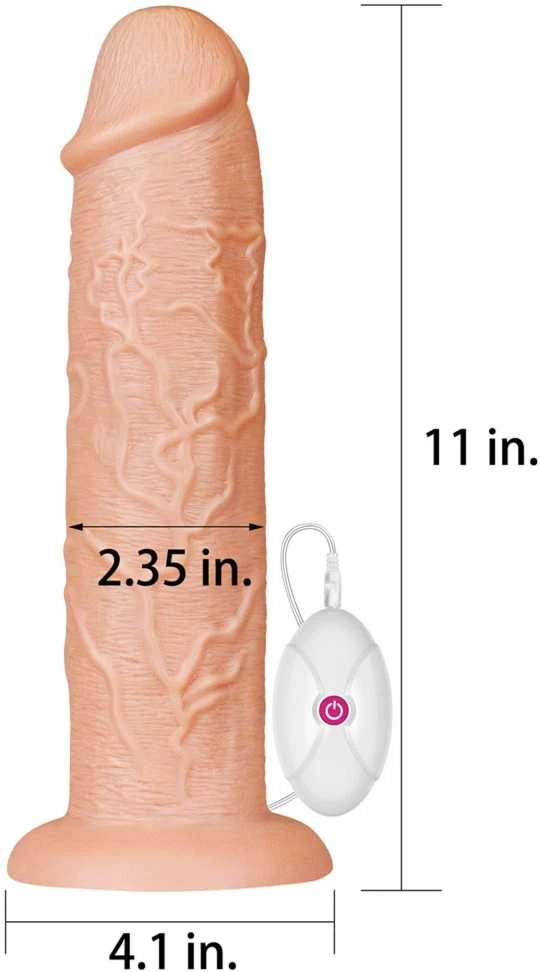 LoveToy 11 colių realistiškas ilgas vibruojantis dildo