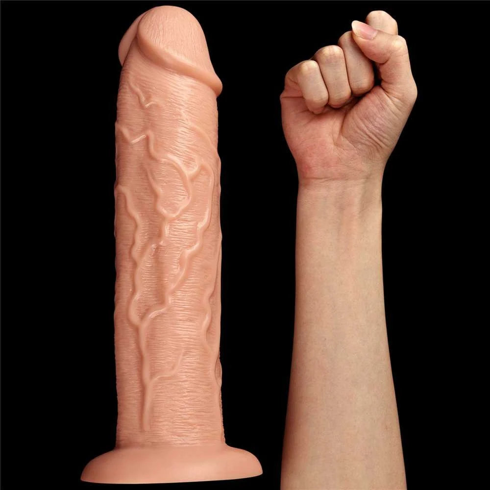 LoveToy 11 colių realistiškas ilgas vibruojantis dildo