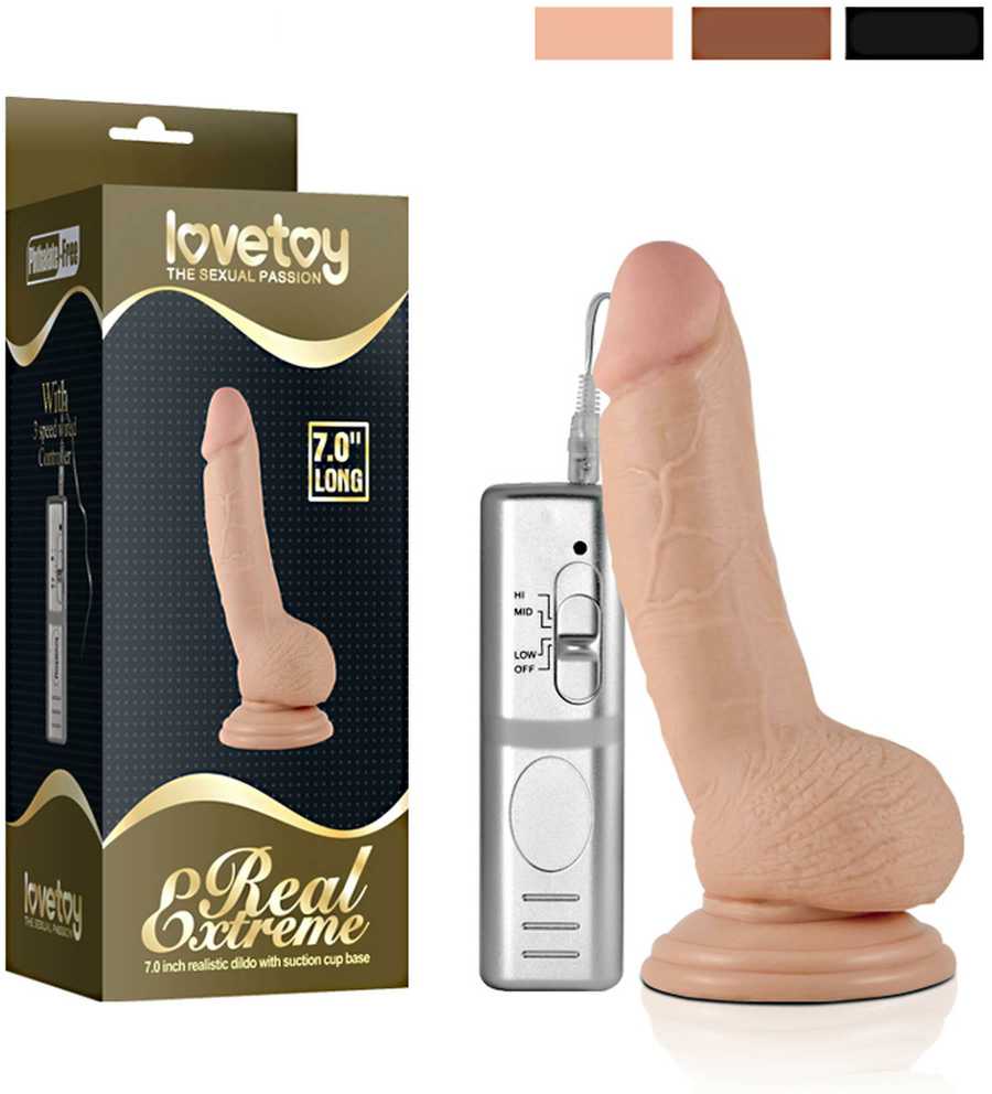 Lovetoy 7 colių ilgio itin stiprus vibruojantis dildo