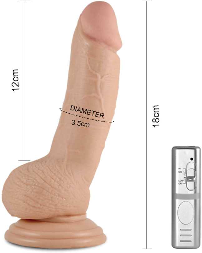 Lovetoy 7 colių ilgio itin stiprus vibruojantis dildo
