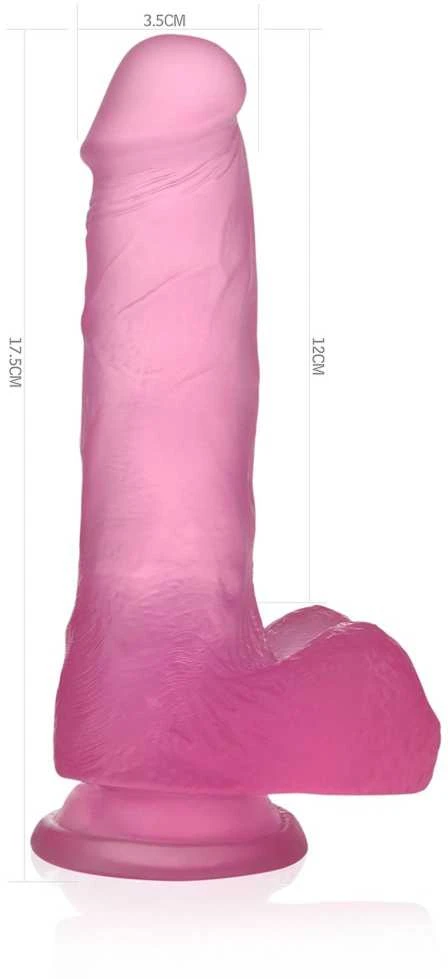 Lovetoy Rožinė 7" Jelly Studs Crystal Dildo Medium Rožinė