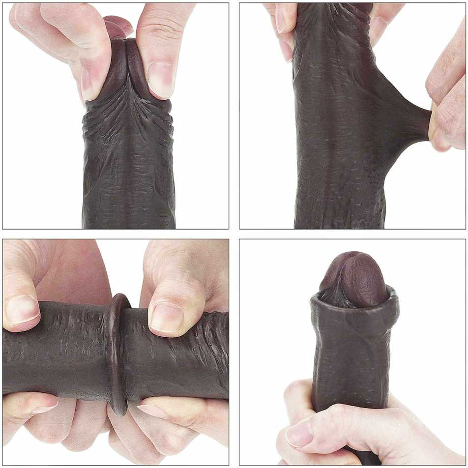 LOVETOY 7'' Sliding-Skin Dildo Coffee