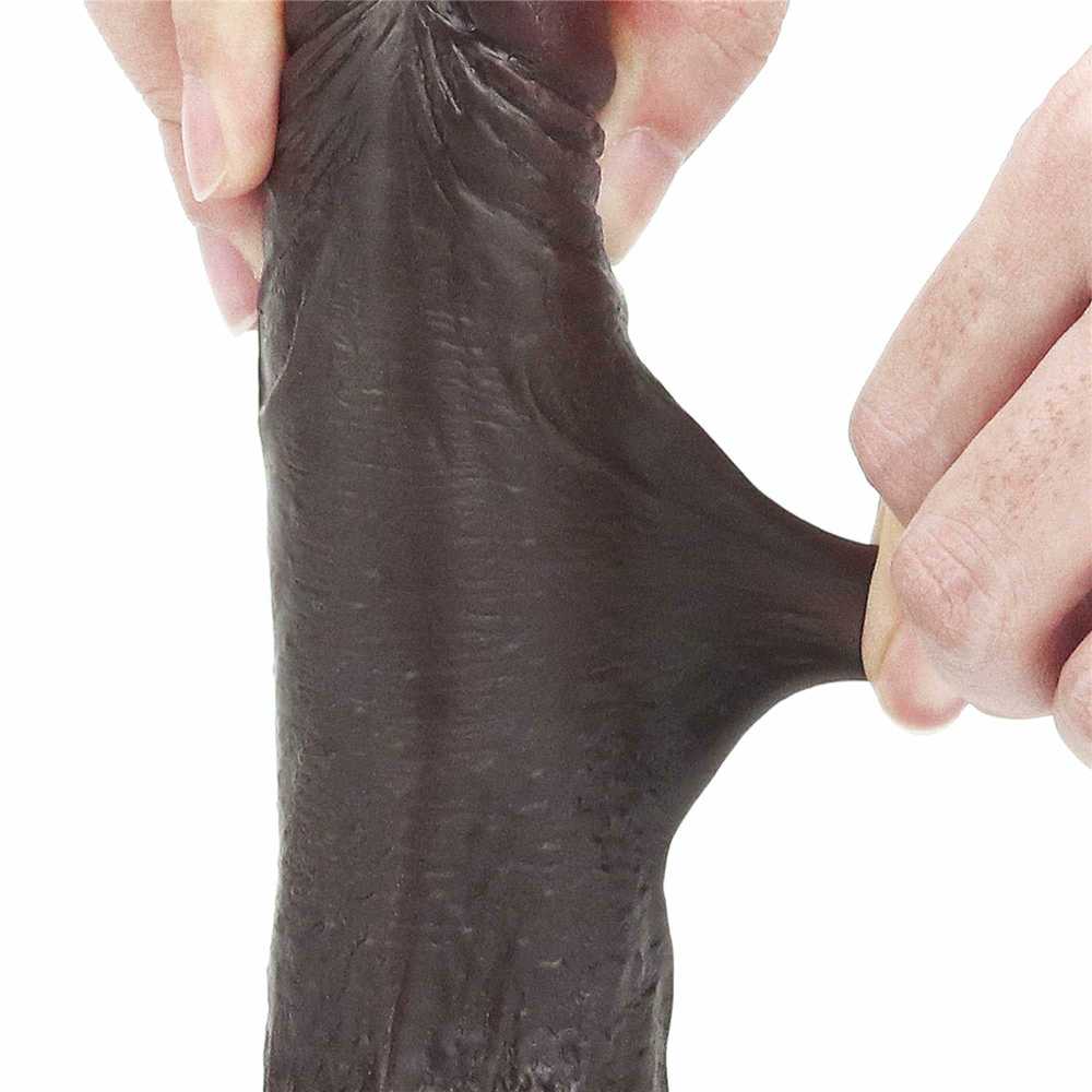 LOVETOY 7'' Sliding-Skin Dildo Coffee