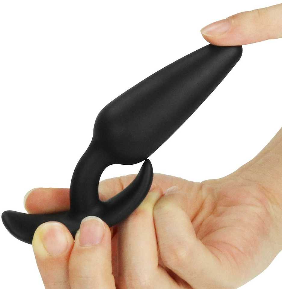 Lovetoy Silicone analinis kištukas su laikikliu juoda 11 cm