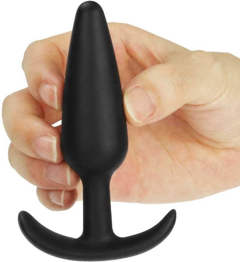 Lovetoy Silicone analinis kištukas su laikikliu juoda 11 cm