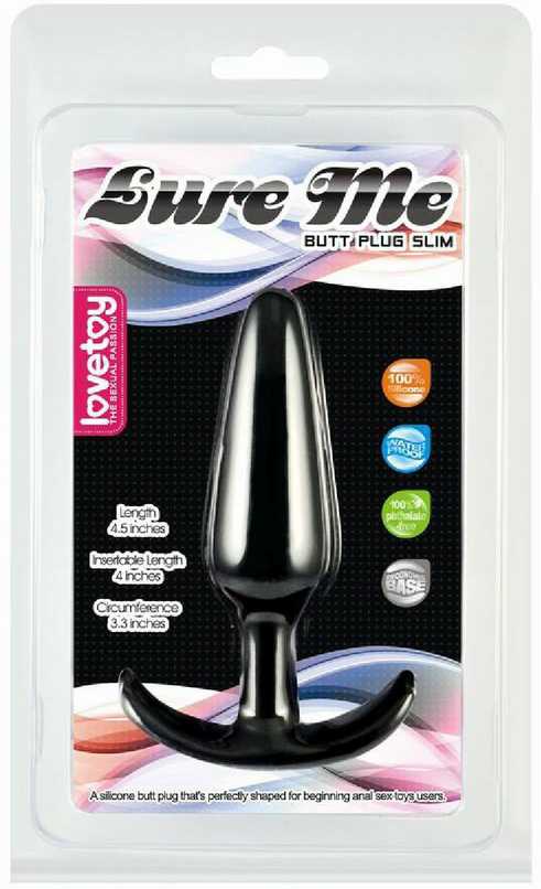 Lovetoy Silicone analinis kištukas su laikikliu juoda 11 cm