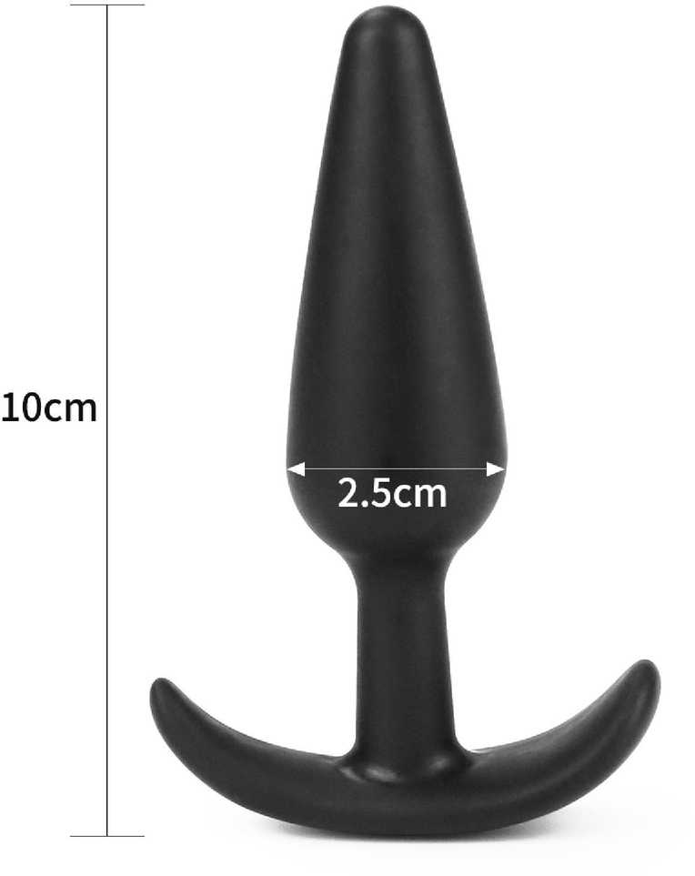 Lovetoy Silicone analinis kištukas su laikikliu juoda 11 cm