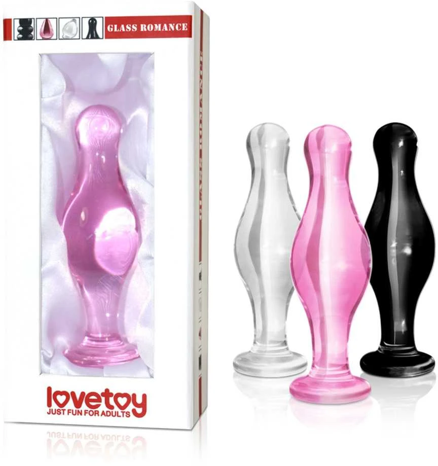 Lovetoy Anal plug stiklinis juoda kompaktiškas sekso orgazmas