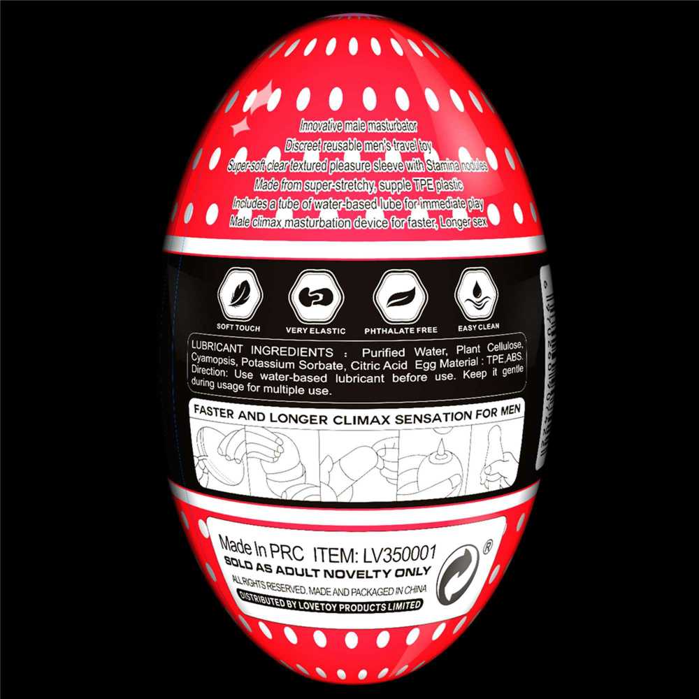 LOVETOY Giant Egg Masturbator Raudona