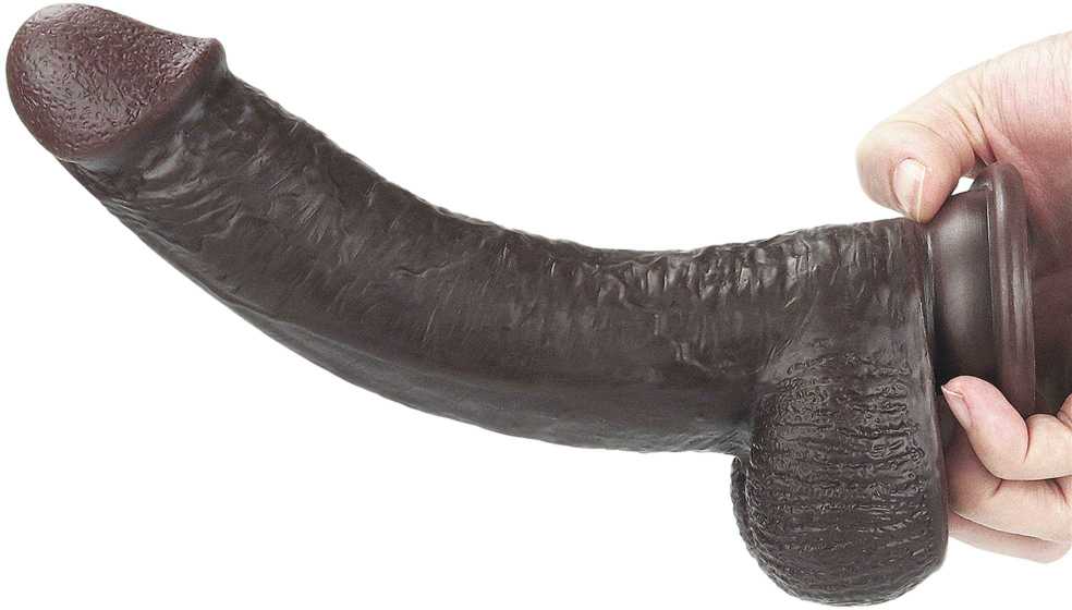 LOVETOY 9'' Sliding-Skin Dildo Coffee
