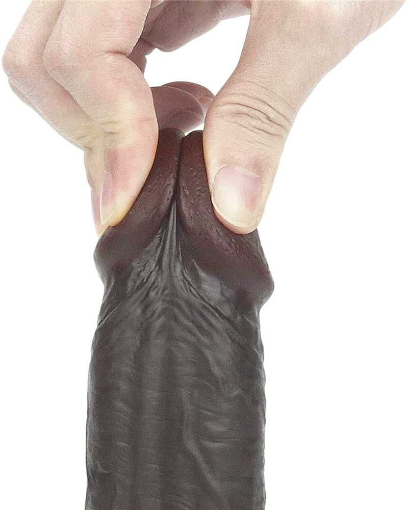 LOVETOY 9'' Sliding-Skin Dildo Coffee