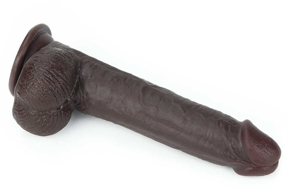 LOVETOY 9'' Sliding-Skin Dildo Coffee
