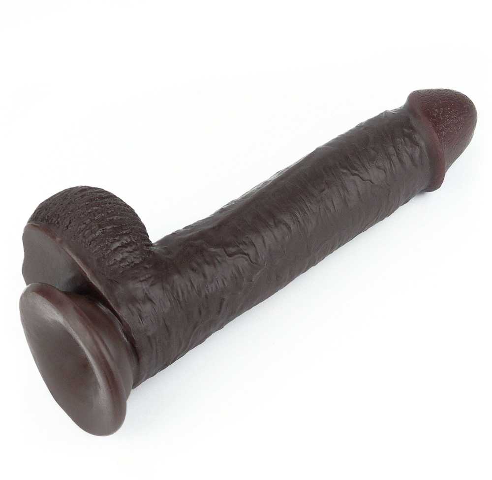 LOVETOY 9'' Sliding-Skin Dildo Coffee