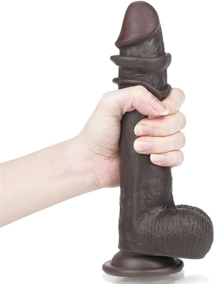 LOVETOY 9'' Sliding-Skin Dildo Coffee