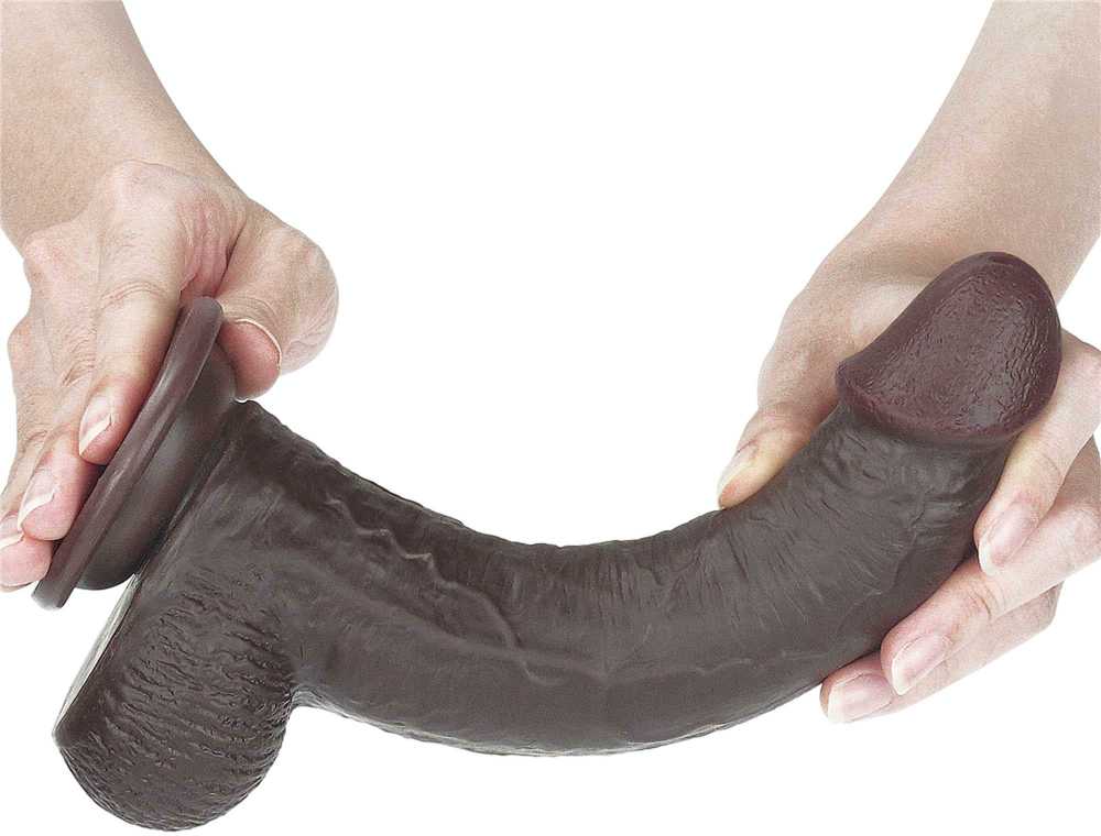 LOVETOY 9'' Sliding-Skin Dildo Coffee