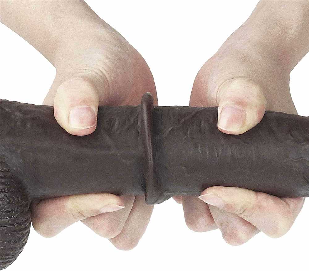 LOVETOY 9'' Sliding-Skin Dildo Coffee