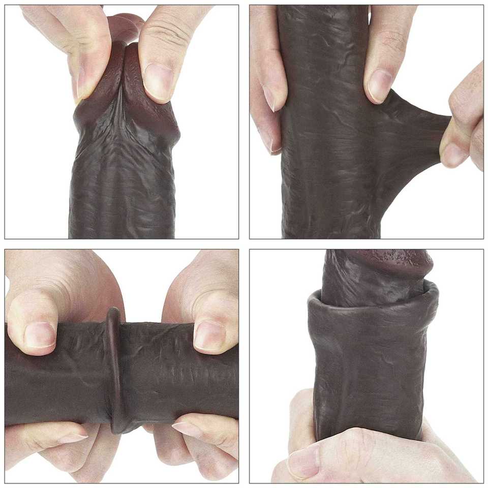 LOVETOY 9'' Sliding-Skin Dildo Coffee