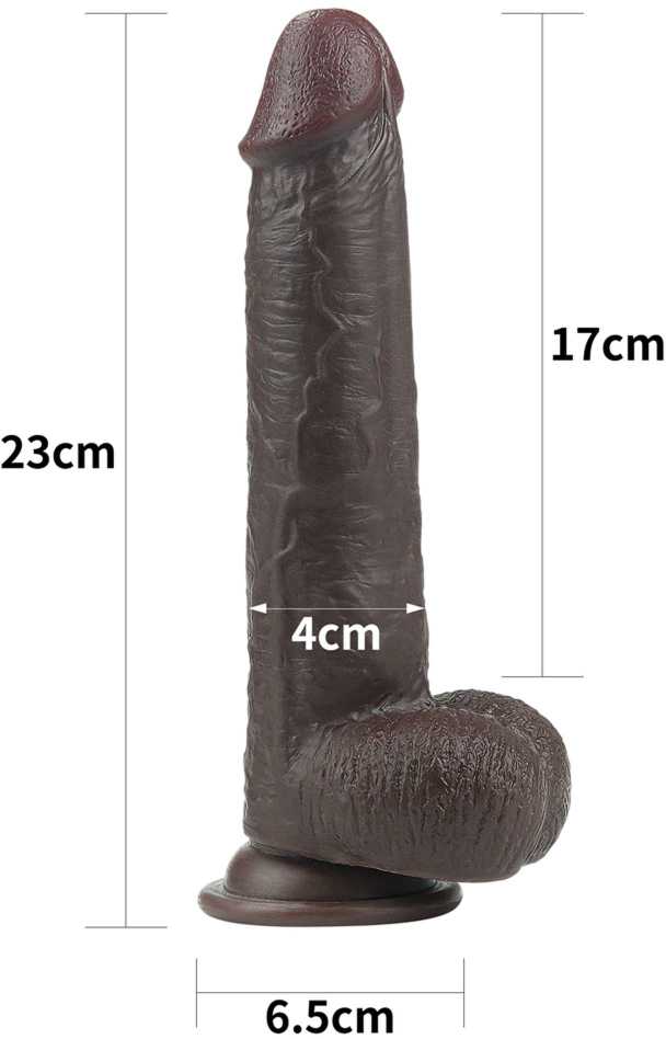 LOVETOY 9'' Sliding-Skin Dildo Coffee