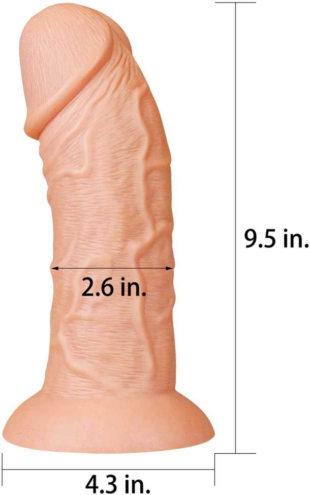 LoveToy 9,5 colio realistiškas lenktas dildo