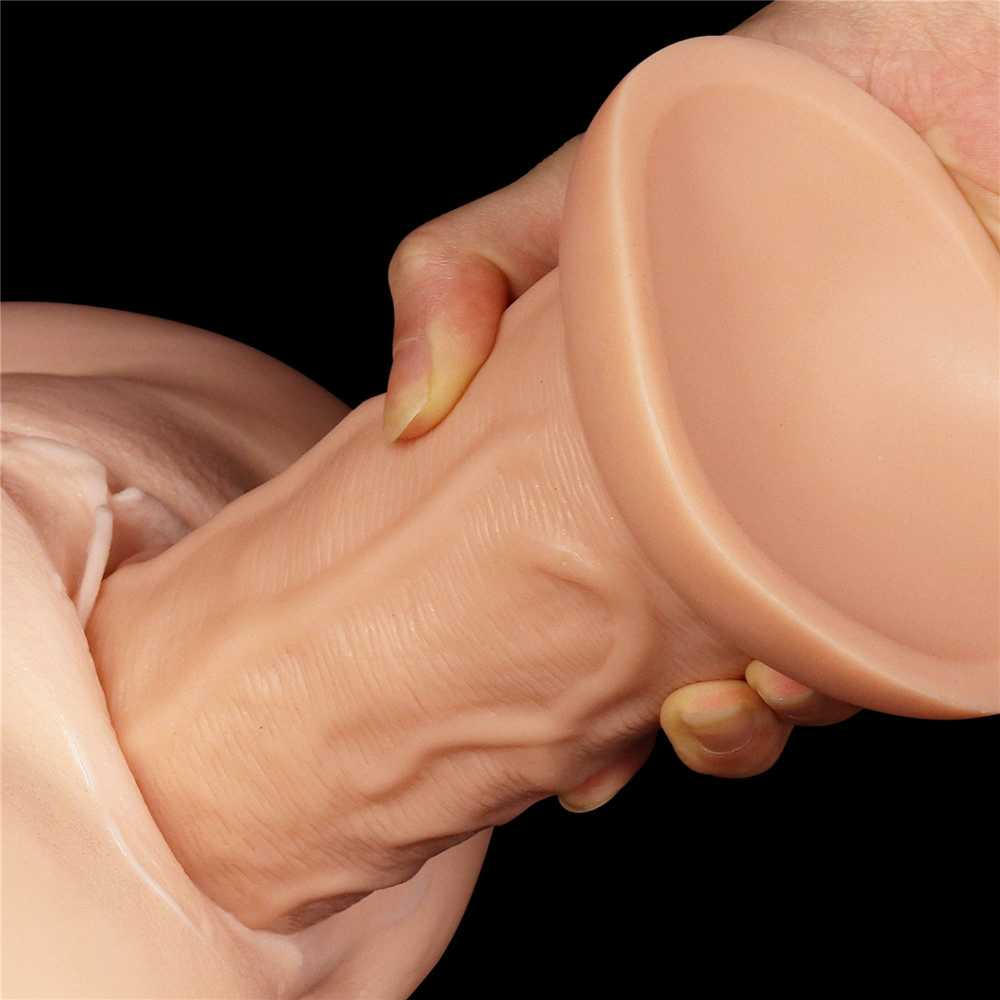 LoveToy 9,5 colio realistiškas lenktas dildo