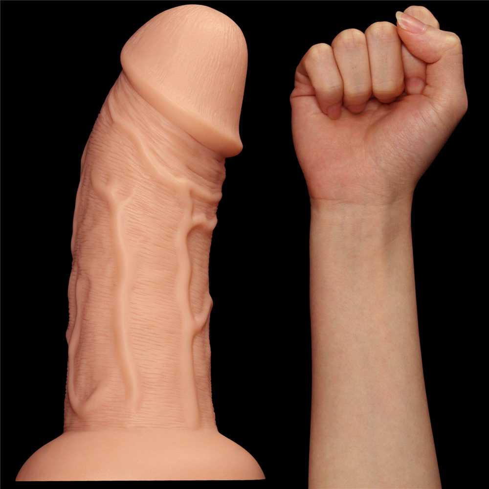 LoveToy 9,5 colio realistiškas lenktas dildo