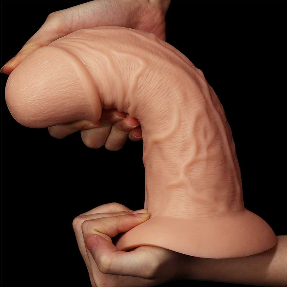 LoveToy 9,5 colio realistiškas lenktas dildo