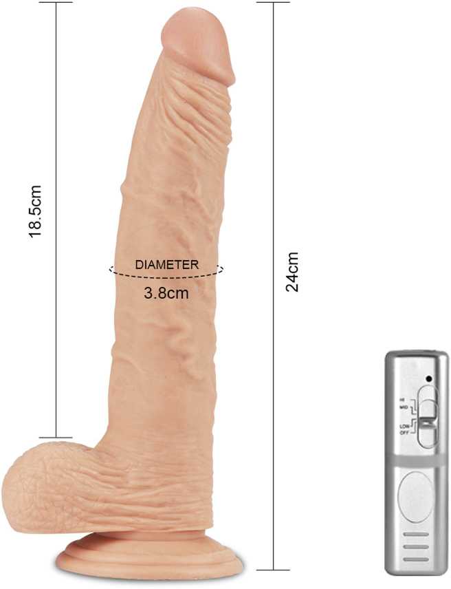 Lovetoy 9 colių itin stiprus vibruojantis dildo