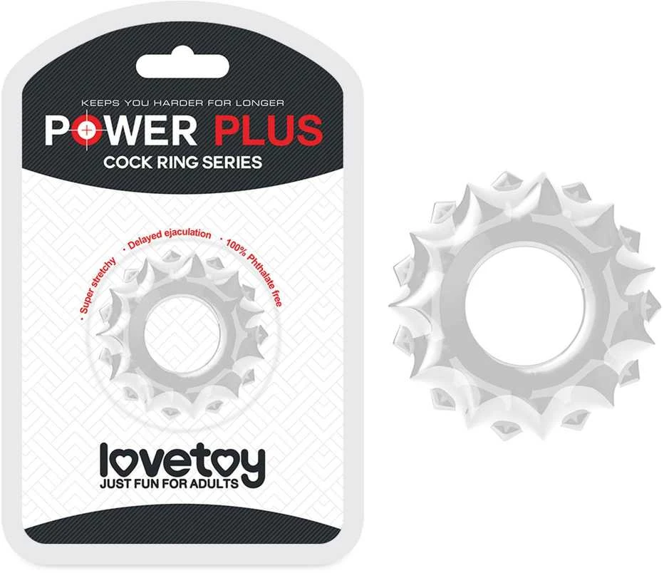 Lovetoy POWER PLUS varpos žiedas skaidrus