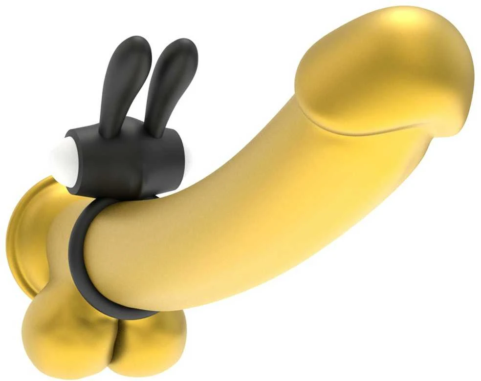 LOVETOY Power Clit Cockring Bunny Juodas