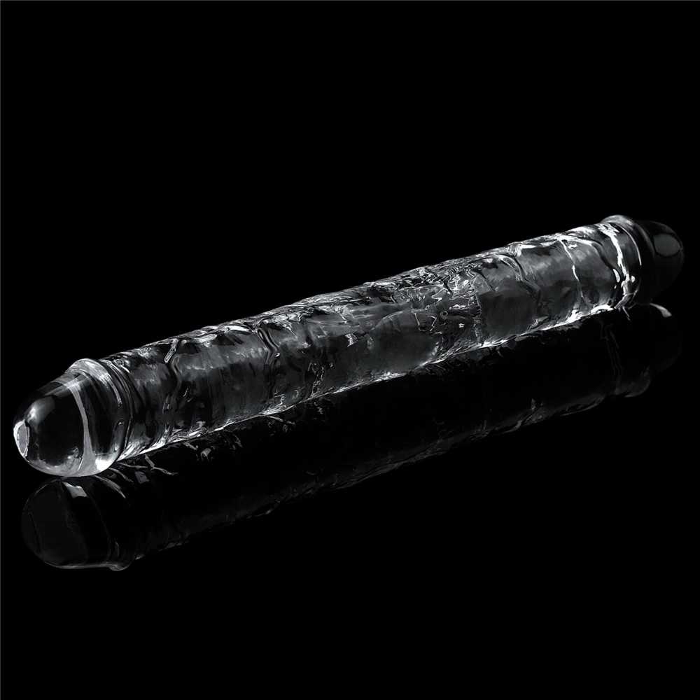 LOVETOY 12'' Nepriekaištingas skaidrus Dvigubas Dildo Clear