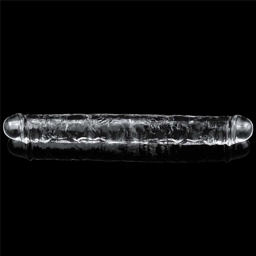 LOVETOY 12'' Nepriekaištingas skaidrus Dvigubas Dildo Clear