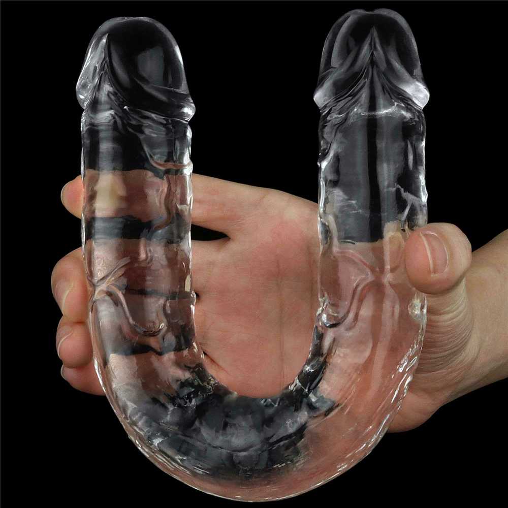 LOVETOY 12'' Nepriekaištingas skaidrus Dvigubas Dildo Clear