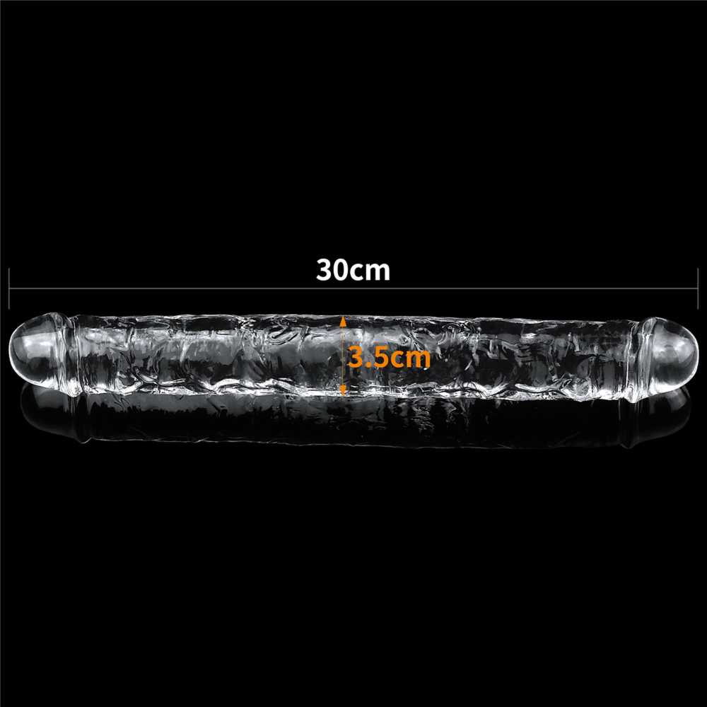LOVETOY 12'' Nepriekaištingas skaidrus Dvigubas Dildo Clear