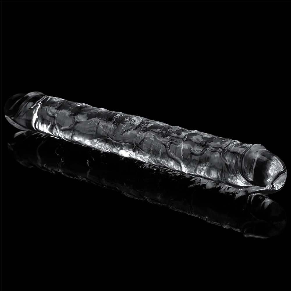 LOVETOY 12'' Nepriekaištingas skaidrus Dvigubas Dildo Clear