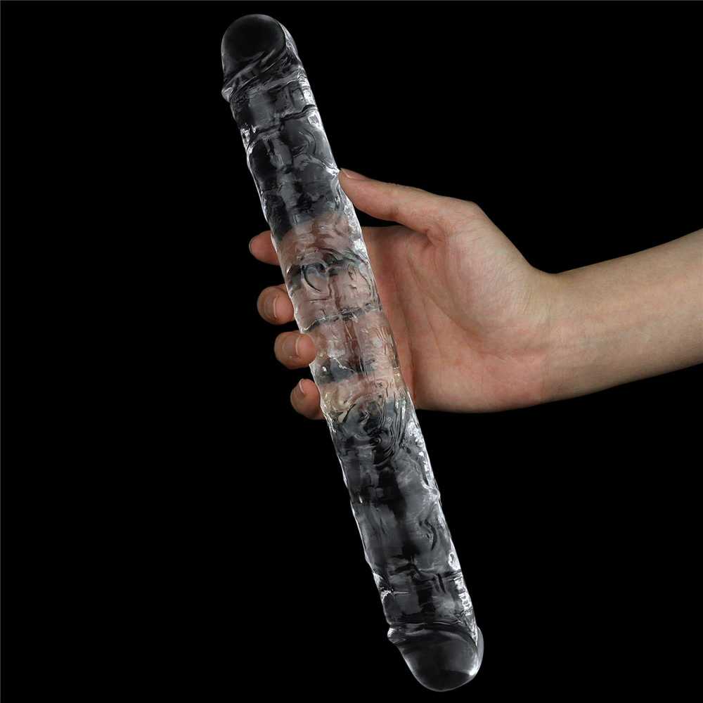 LOVETOY 12'' Nepriekaištingas skaidrus Dvigubas Dildo Clear