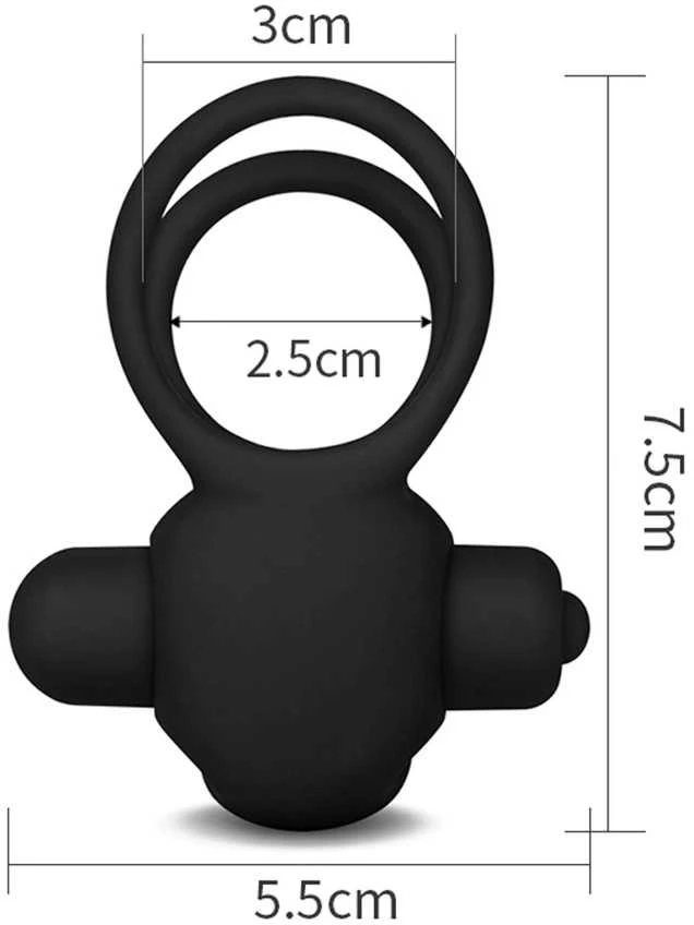 Lovetoy Silikoninis varpos žiedas „Power Clit Duo“ – juodas