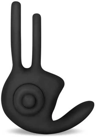 Lovetoy Silikoninis varpos žiedas „Power Clit Duo“ – juodas