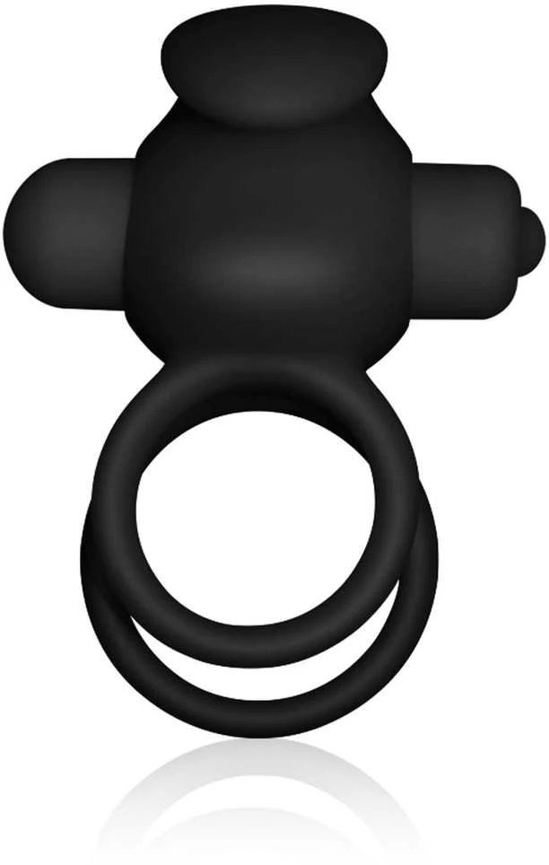 Lovetoy Silikoninis varpos žiedas „Power Clit Duo“ – juodas