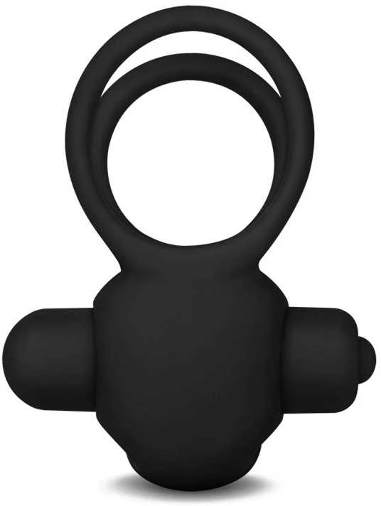 Lovetoy Silikoninis varpos žiedas „Power Clit Duo“ – juodas