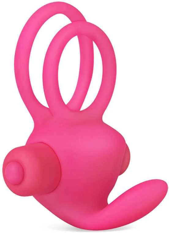„Lovetoy“ dvigubas vibruojantis penio žiedas, rožinis
